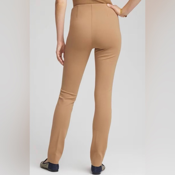 NWT CHICOS So Slimming Juliet Slim Leg Ponte Knit Pants in Camel - 3R/16R - Picture 2 of 8